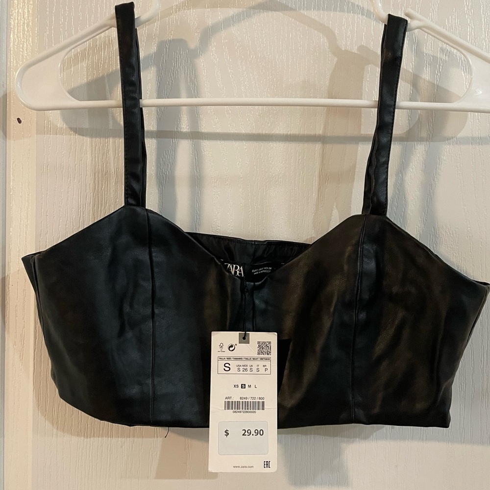 Zara leather bra